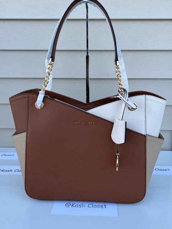 Michael Kors shoulder bag tote xchain bag jet set bag camel multi - Picture 1 of 10